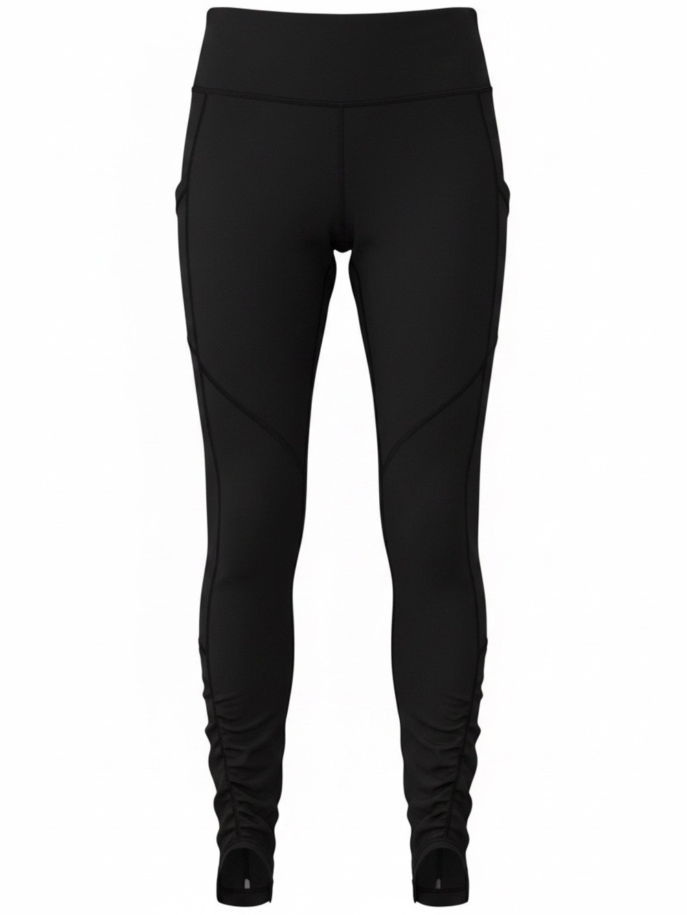 Lululemon Black Leggings with Side Pockets Ruched Ankle Size 6